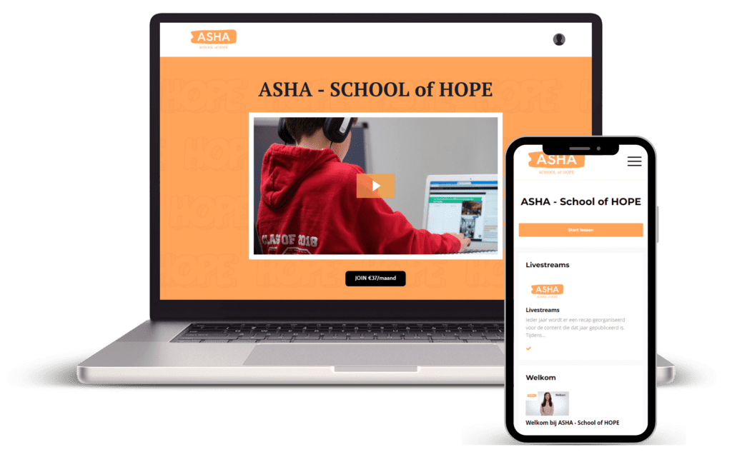 Nieuwe Kajabi website ASHA School of HOPE